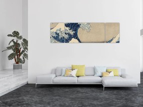 Obraz - Katsushika Hokusai, Under the Wave off Kanagawa, reprodukcje (170x50 cm)