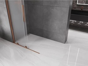 Mexen Velar ścianka prysznicowa rozsuwana Walk-in 120 x 200 cm, szron 8 mm, różowe złoto - 871-120-000-33-60