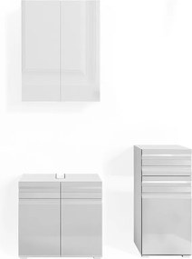 Zestaw mebli łazienkowych biały wysoki połysk 56x34x60 fredd