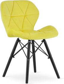 Krzesło Valora WAKO Velvet, żółte, czarne nogi, nowoczesny design