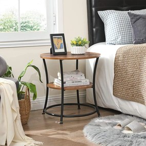 Stolik pomocniczy TAYLOR Ø 55 cm, rustykalny brązowy