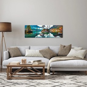 Obraz - Jezioro Hintersee, Alpy Bawarskie, Austria (z zegarem) (90x30 cm)
