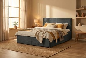 Łóżko FILI 120x200 cm Ciemny szary Bez materaca