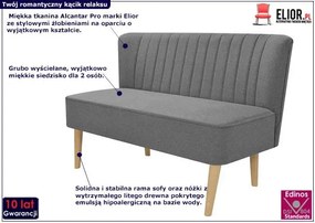 Romantyczna sofa Shelly - jasnoszara