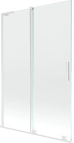 Mexen Velar L parawan nawannowy 2-skrzydłowy rozsuwany 120 x 150 cm, transparent, biały - 896-120-003-01-20