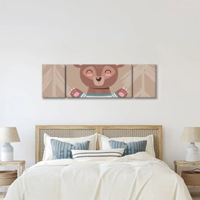 Obraz - Miś w koszulce w paski (170x50 cm)