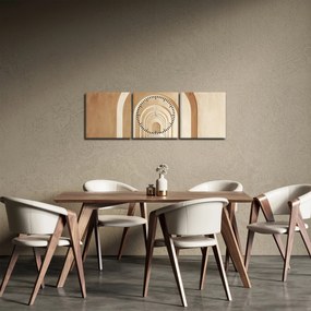 Obraz - Beżowe przejście (z zegarem) (90x30 cm)