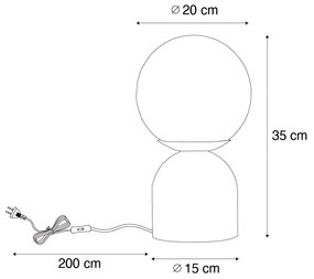 Hotel chique tafellamp donkerbrons met helder glas incl. E27 lichtsnoer - Pallon TrendElegancki hotelowy Oswietlenie wewnetrzne