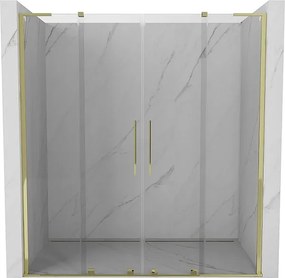 Mexen Velar L Duo drzwi prysznicowe rozsuwane 200 cm, transparent, złote - 871-200-003-02-50
