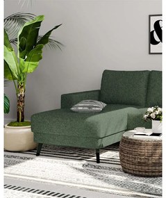 Ciemnozielony narożnik (lewostronny/z szezlongiem) Fynn – Ghado