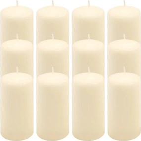 Zestaw świec filarowych, 11,5 cm, Ø 6 cm, kremowe, 12 szt.