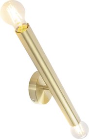 Stylowa lampa ścienna w stylu vintage złota 2-światłowa - Tubi