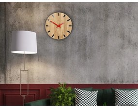 Zegar na ścianę nowoczesny drewniany z cichym mechanizmem okrągły solidny