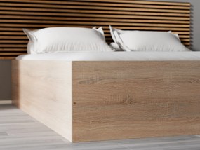Łóżko BELLA 160 x 200 cm, dąb sonoma Stelaż: Ze stelażem listwowym elastycznym, Materac: Materac Deluxe 10 cm