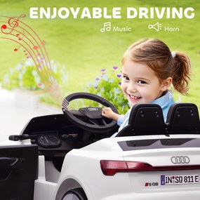 AIYAPLAY Elektryczny Samochód dla Dzieci Audi Q8 12V, Sterowanie Pilotem, Światła, Muzyka, Biały