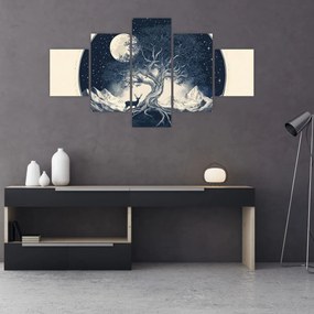 Obraz – Magiczne drzewo z jeleniem I. (125x70 cm)