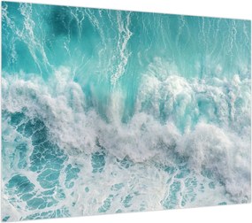 Obraz na szkle - Widok na fale oceanu (70x50 cm)