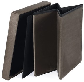 Brązowy składany taboret ZAREX VELVET L