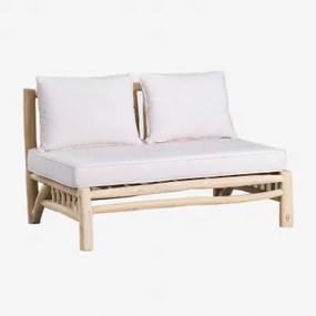 Dwuosobowa Sofa Bez Podłokietników Z Drewna Tekowego Narel Brązowy Naturalne Drewno - Sklum