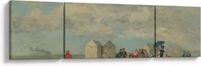 Obraz - Eugène Boudin, Beach Scene, reprodukcje (170x50 cm)