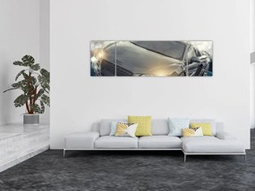 Obraz samochodu Audi - szary (170x50 cm)