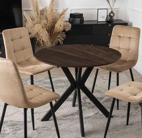 Nowoczesny okrągły stolik orzech 80cm M9-R35