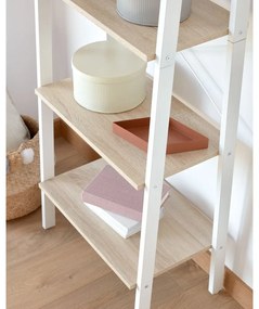 Biało-naturalny regał w dekorze dębu 56x172x32 cm Aarhus – Kave Home