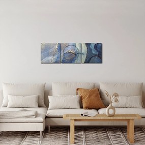 Obraz - Abstrakcja z użyciem tuszu alkoholowego (z zegarem) (90x30 cm)