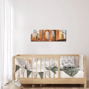 Obraz - Most Brookliński (z zegarem) (90x30 cm)
