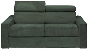 Kanapa 3 osobowa rozkładana typu express z zielonego sztruksu - Miejsce do spania 140 cm - Materac 22 cm - VIZIR