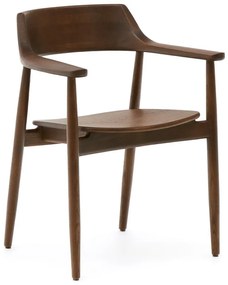 Brązowe krzesło z litego drewna dębowego Fondes – Kave Home