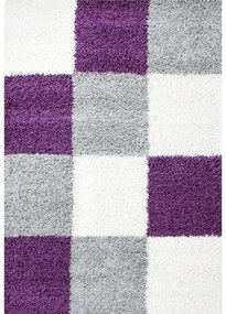 Dywan Shaggy Life fioletowo-kremowy 80 cm x 150 cm