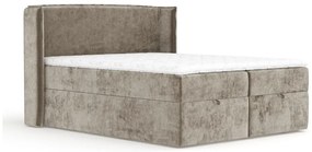 Beżowe łóżko boxspring ze schowkiem 180x200 cm Passion – Maison de Rêve