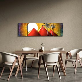 Obraz malowanych egipskich piramid (170x50 cm)