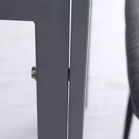 HOMCOM Stół Jadalniany Kwadratowy dla 4 Osób Hartowane Szkło Elegancja i Styl Kolor Szary | Aosom PL