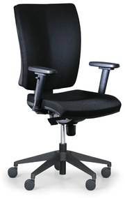 Krzesło biurowe LEON PLUS, czarny - z podłokietnikami