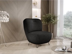 Fotel LUIS skandynawski wolnostojący na metalowych nogach w tkaninie NOW OR NEVER 83