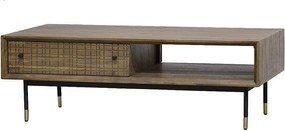 Stolik kawowy 120x40x60 cm brązowy wzór labirynt mazl06-drw