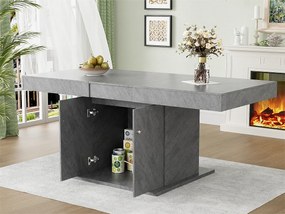 Rozkładany stół jadalny - z miejscem do przechowywania pod spodem - styl nowoczesny - Szary