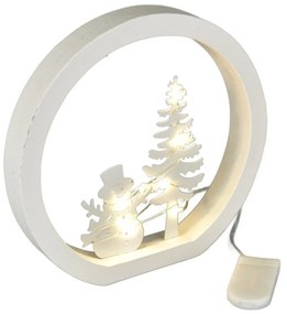 Świąteczna dekoracja LED Bałwanek, średnica 15 cm,ciepła biel