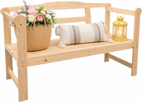 Drewniana ławka ogrodowa naturalna M7-G94