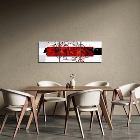 Obraz abstrakcji (z zegarem) (90x30 cm)