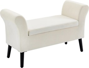 HOMCOM Ławka z Przestrzenią Do Przechowywania, 111,5cm x 41cm x 65cm, Kremowobiała