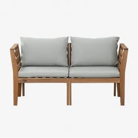Filips 2-częściowa Modułowa Sofa Ogrodowa Z Podłokietnikami Z Drewna Akacjowego Jasnoszary - Sklum