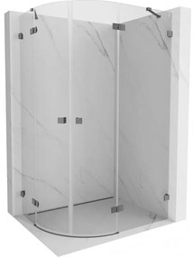 Mexen Lunar kabina prysznicowa półokrągła uchylna prawa 90 x 80 cm, transparent, gun metal - 833-090P-080L-95-00