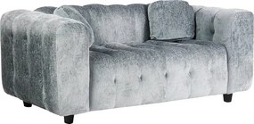 Sofa prosta z tkaniny szenilowej "Vendome" - 2 miejsca - Szary