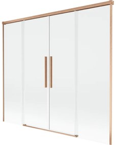 Mexen Rox parawan nawannowy 2-skrzydłowy rozsuwany 180 x 150 cm, transparent, miedź szczotkowana - 8C9-180-002-65-00