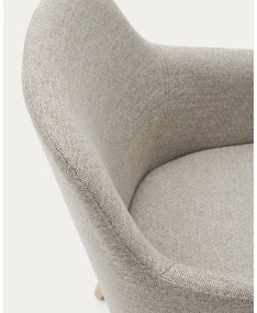 Beżowy tapicerowany fotel jadalniany z podłokietnikami Nelida – Kave Home