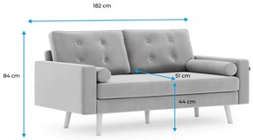 Szara sofa 3-osobowa MANDI VELVET