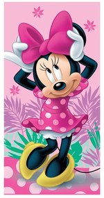 Różowy bawełniany ręcznik dziecięcy 70x140 cm Minnie "Pink" – Jerry Fabrics
